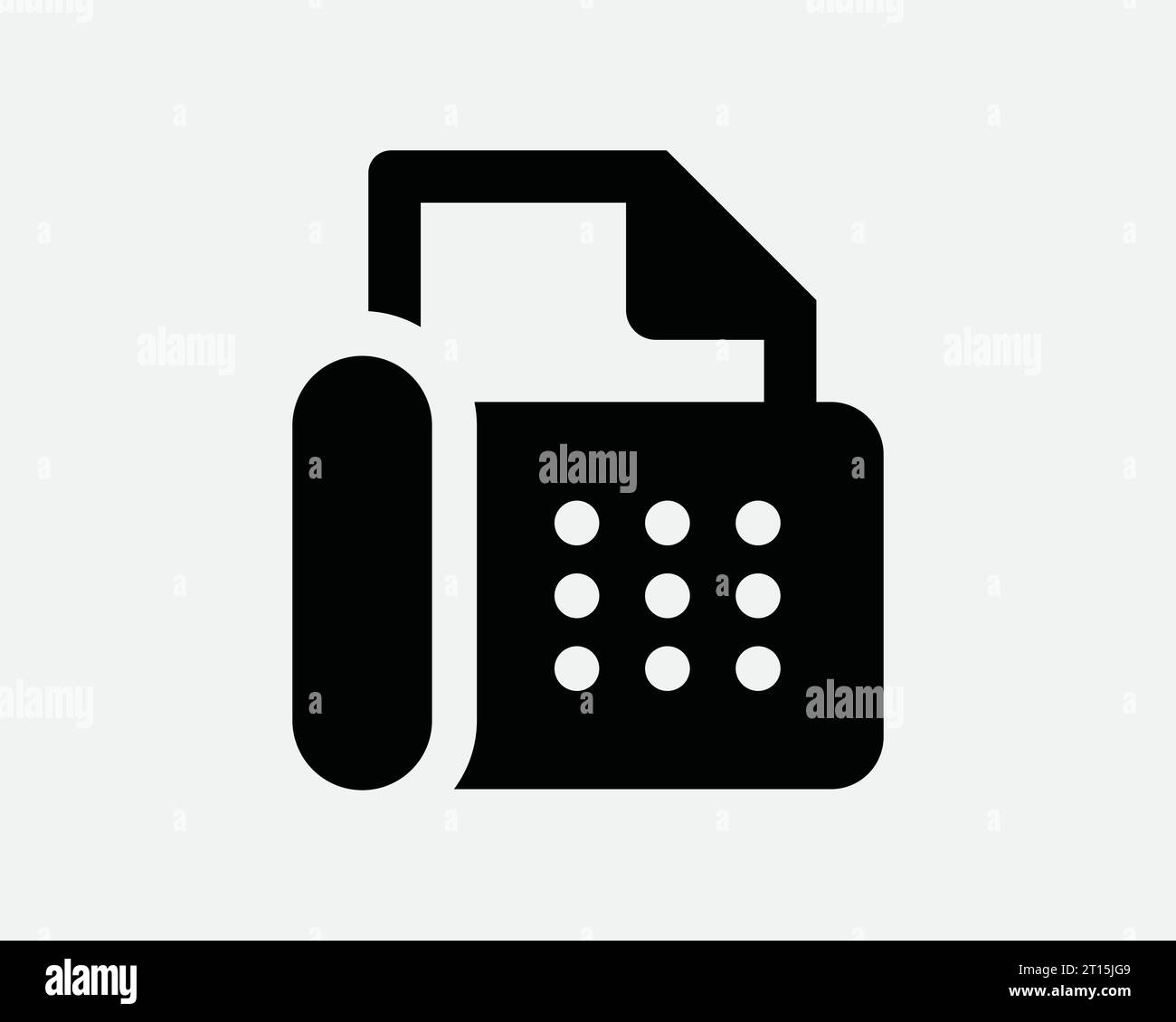 Fax Machine Icon Office Equipment Print Printer Device Phone Business Old Telephone Technology Black White Outline Line Shape Sign Symbol EPS Vector Stock Vector