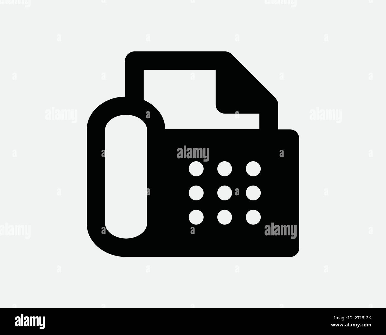 Fax Machine Icon Office Equipment Print Printer Device Phone Business Telephone Old Technology Black White Line Outline Shape Sign Symbol EPS Vector Stock Vector