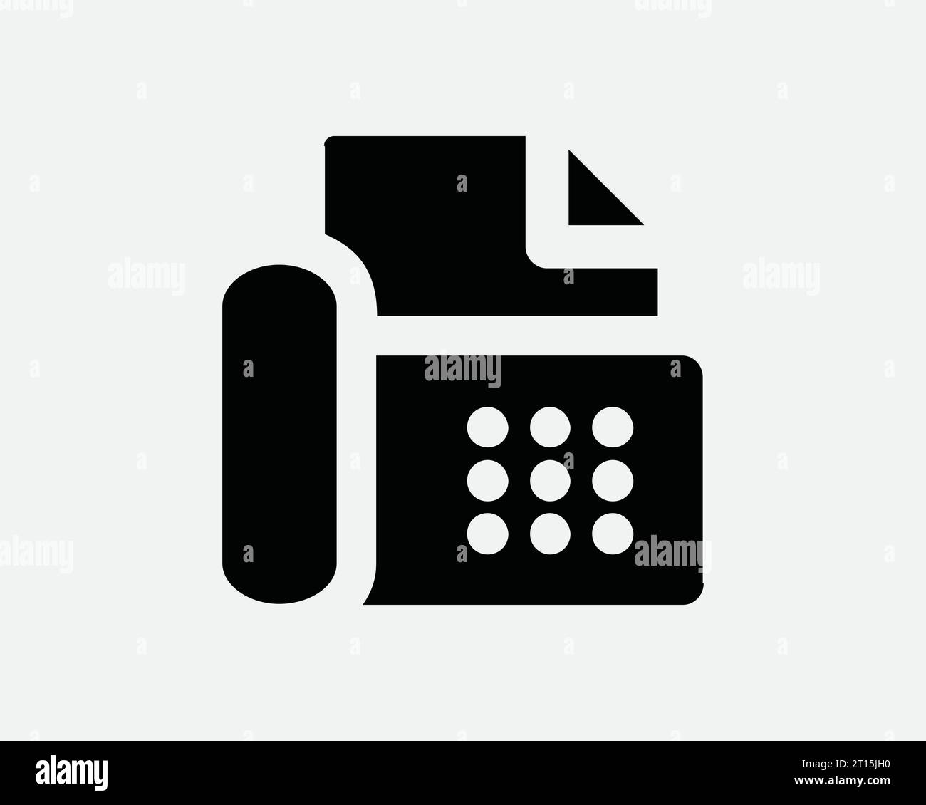 Fax Machine Icon Office Equipment Print Printer Device Phone Business Telephone Technology Tech Black White Line Outline Shape Sign Symbol EPS Vector Stock Vector