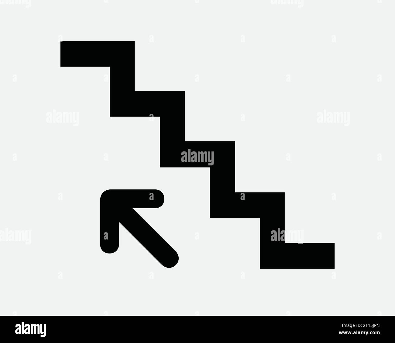 Going Up Stairs Icon Staircase Steps Stairwell Up Stair Well Case Ladder Walk Climb Escalator Exit Black White Outline Line Shape Sign Symbol Vector Stock Vector