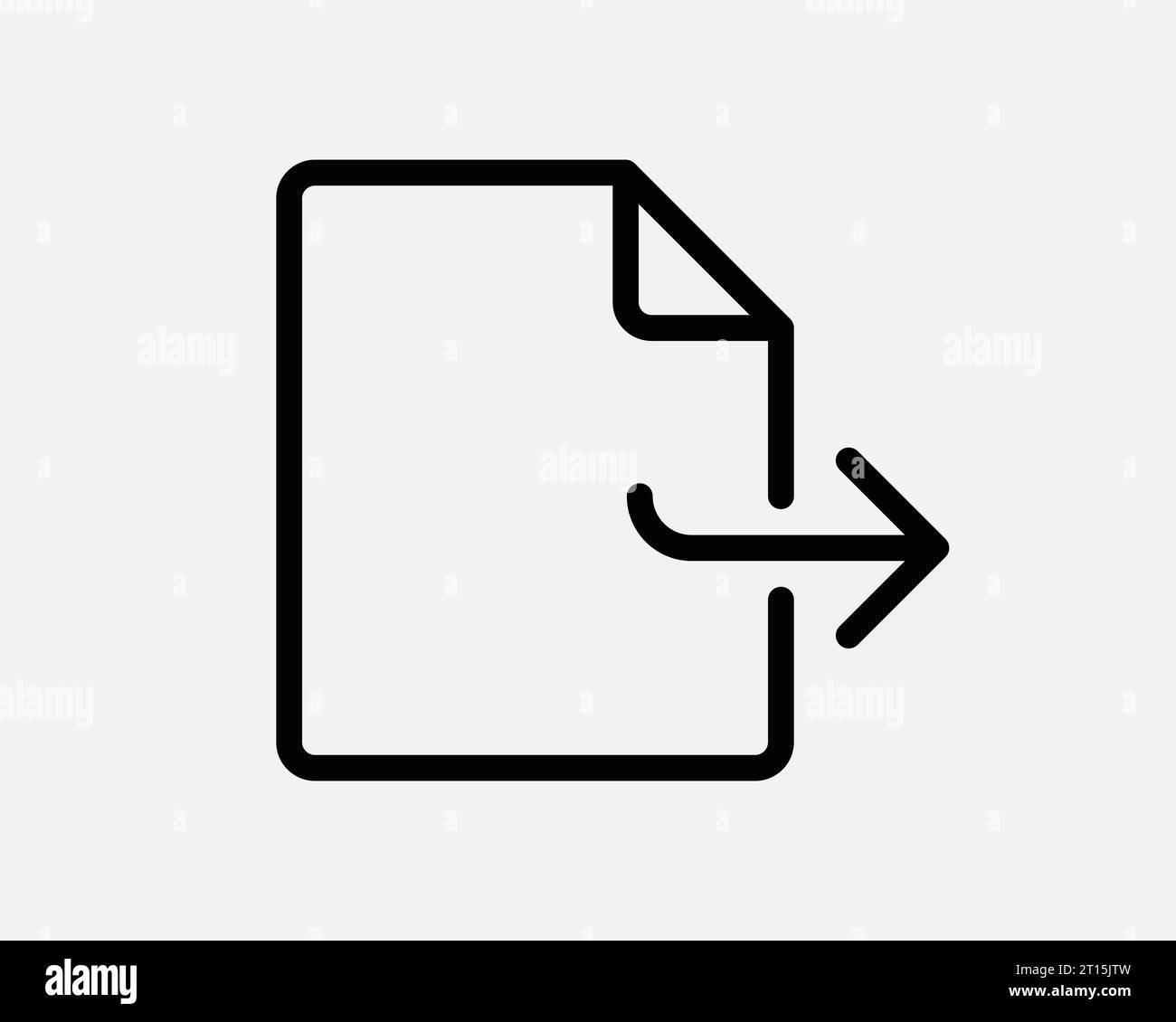Forward File Document Icon Arrow Share Send Next Page Archive Reply Navigation Response Respond Black White Outline Line Shape Sign Symbol EPS Vector Stock Vector