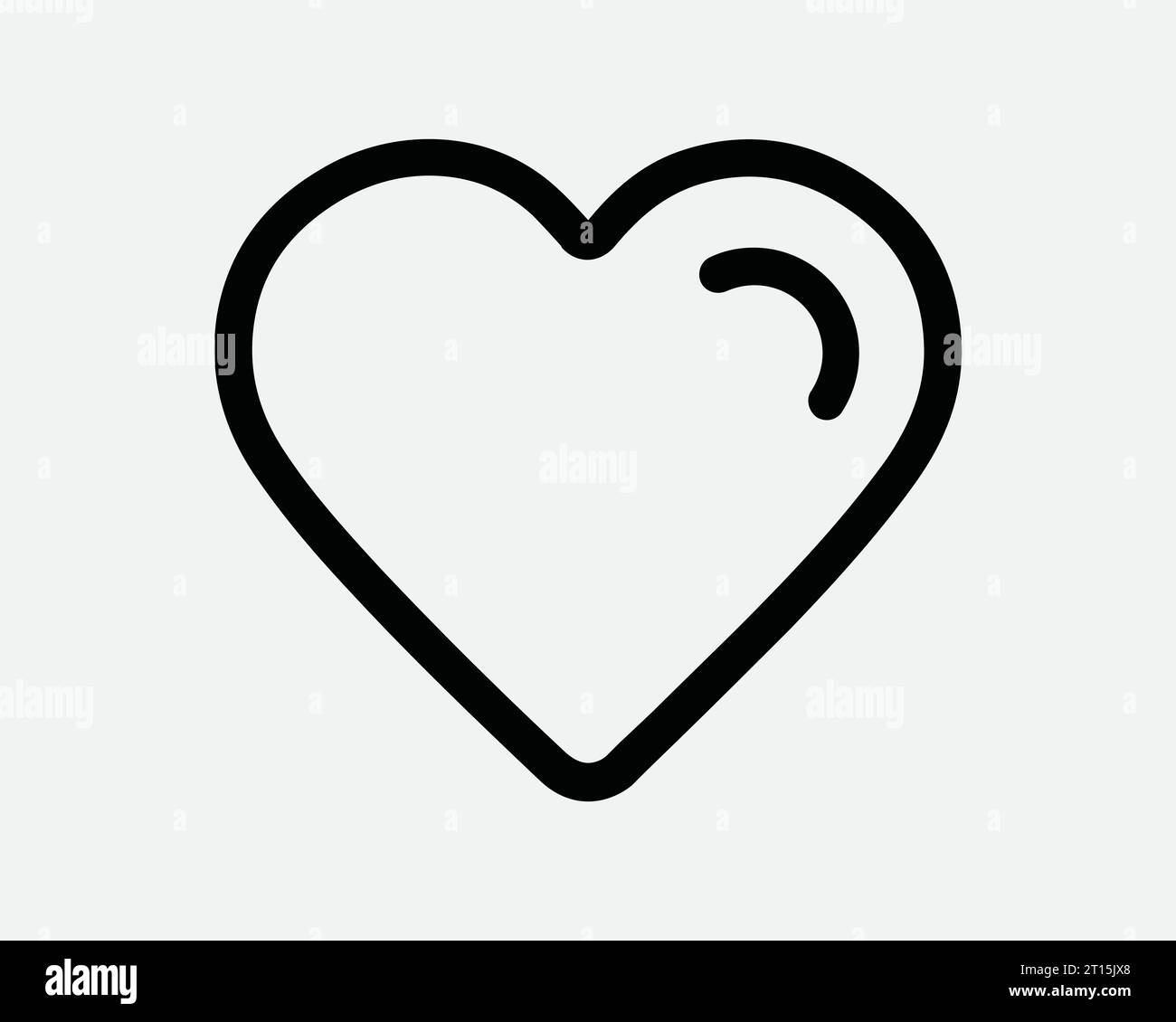 Heart Symbol Icon Love Sign Romantic Romance Feelings Wedding Valentine Valentines Lover Design Passion Heartbeat Black White Outline Shape EPS Vector Stock Vector