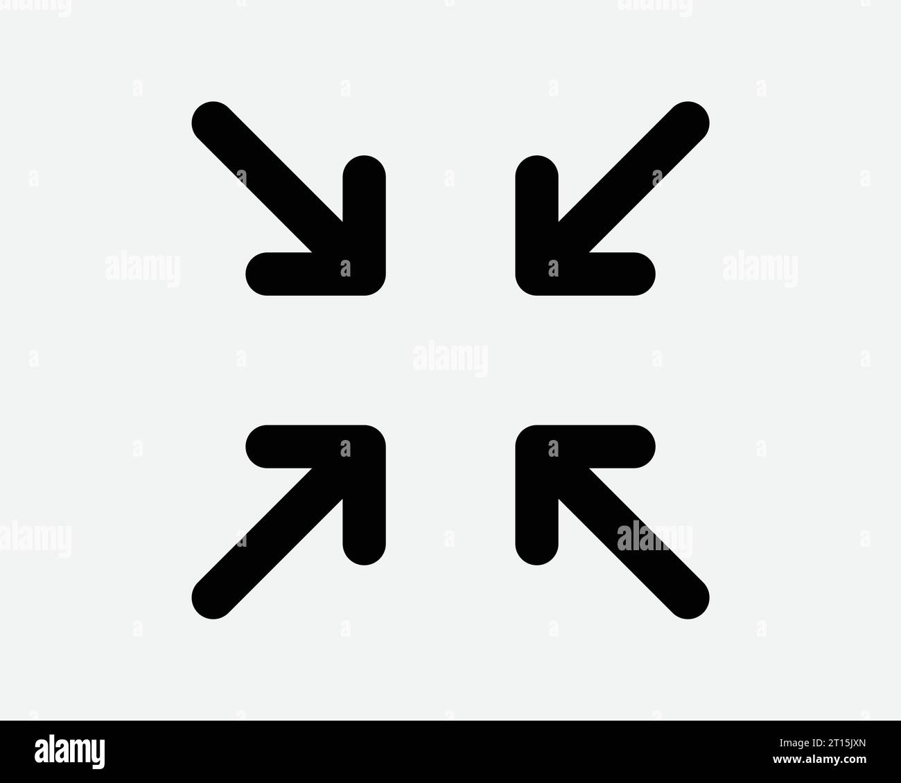 Gathering Point Icon Gather Assembly Position Pointer Here Navigation Aim Target Center Zoom Out In Black Shape Line Outline Sign Symbol EPS Vector Stock Vector