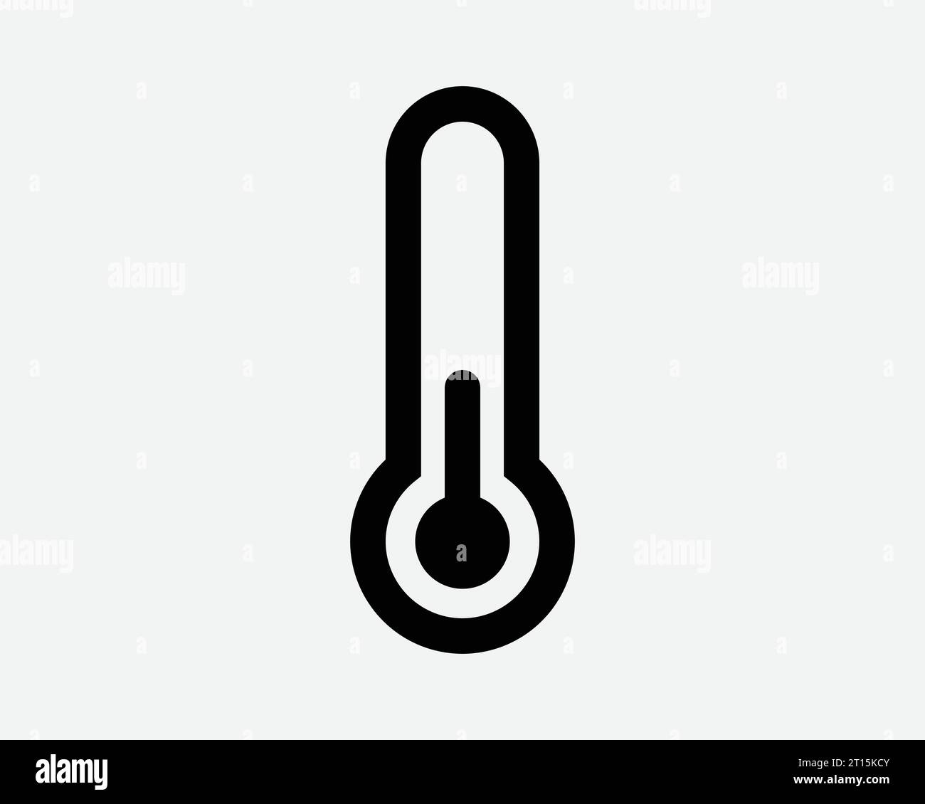 Thermometer Icon Measure Temperature Measurement Test Hot Cold Scale Measuring Tool Medical Black White Shape Line Outline Sign Symbol EPS Vector Stock Vector