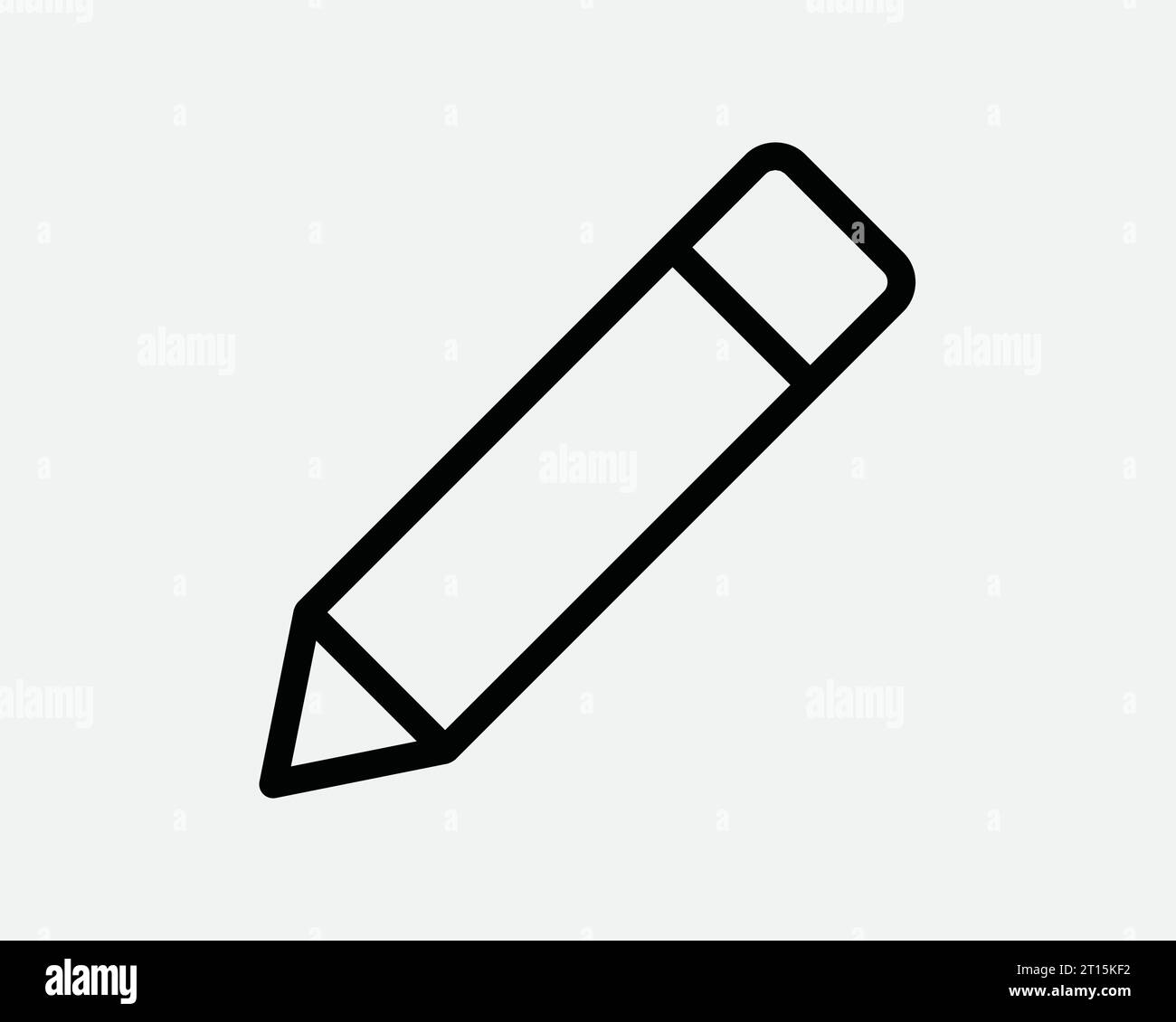 Pencil Edit Icon Pen Editor App Web Write Draw Art Drawing Tool Education School Office Business Black White Outline Line Shape Sign Symbol Vector Stock Vector