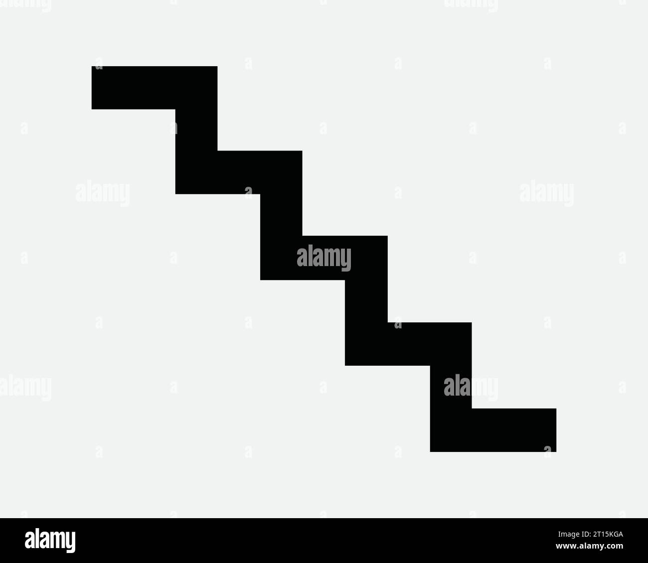 Stairs Icon Staircase Steps Stairwell Up Down Stair Well Case Ladder Walk Climb Escalator Exit Path Black White Outline Line Shape Sign Symbol Vector Stock Vector