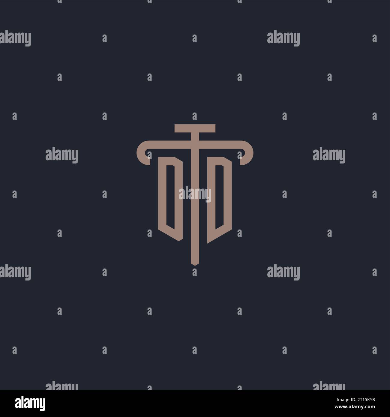 DD initial logo monogram with pillar icon design vector Stock Vector