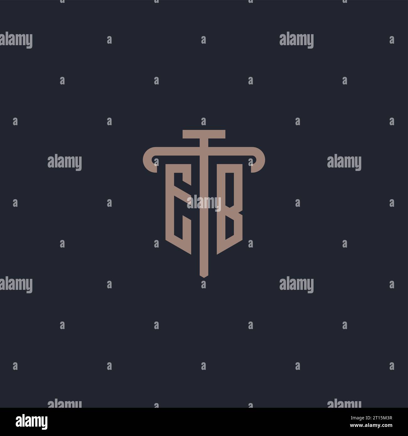 EB initial logo monogram with pillar icon design vector Stock Vector