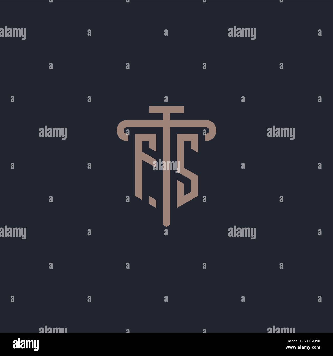 FS initial logo monogram with pillar icon design vector Stock Vector