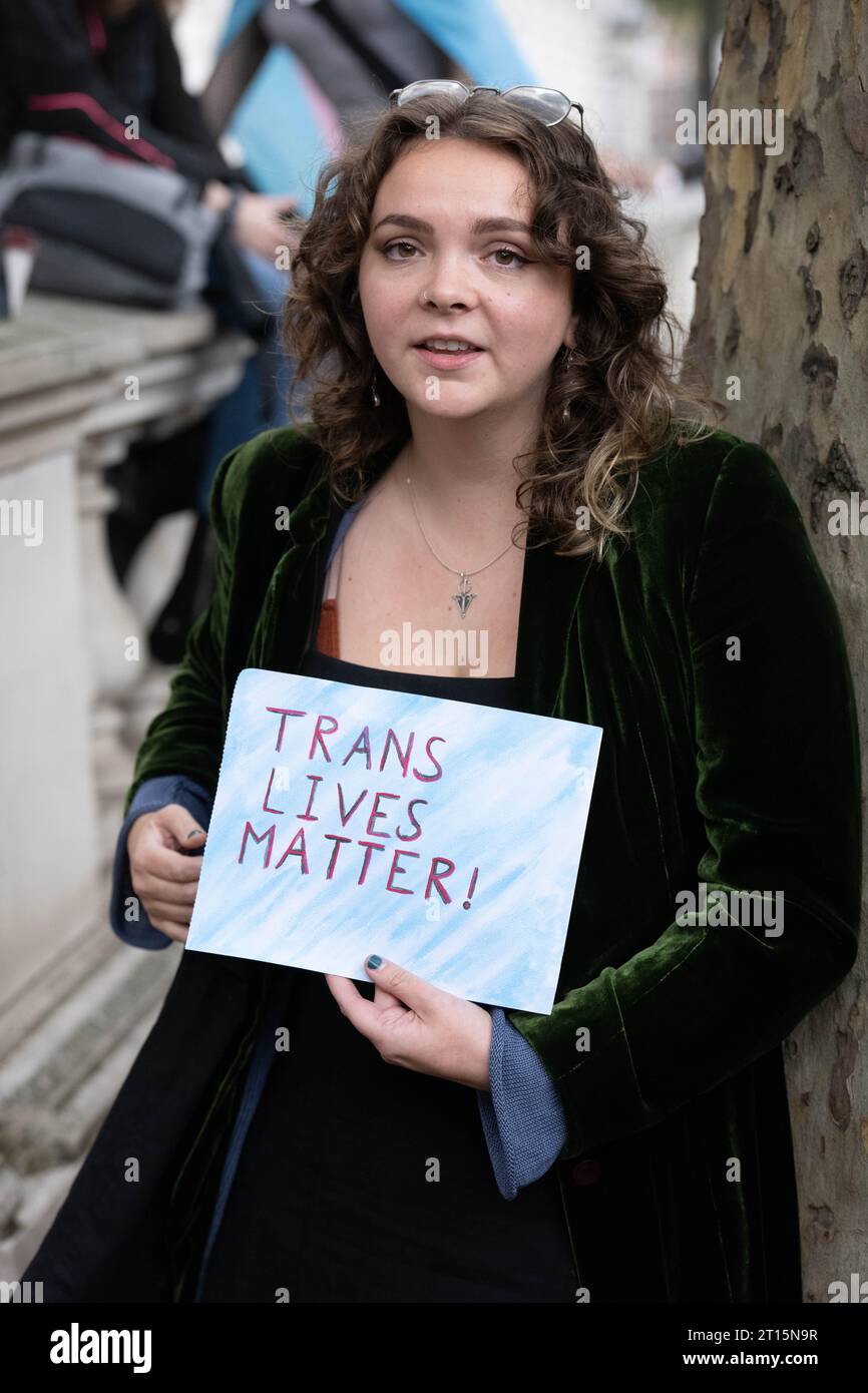 London, UK. 11th Oct, 2023. Trans rights demonstration Downing Street London UK Credit: Ian Davidson/Alamy Live News Stock Photo