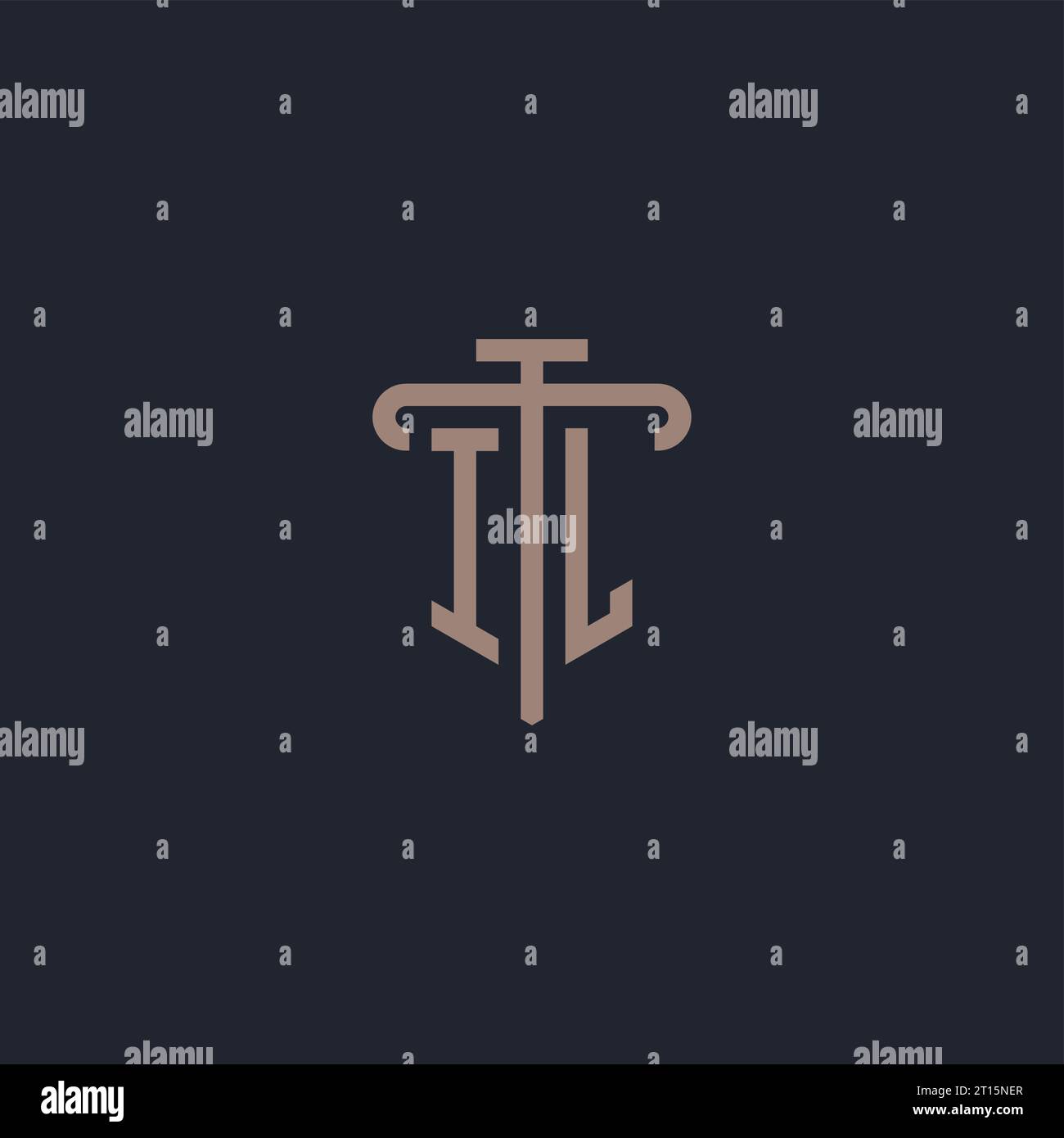 IL initial logo monogram with pillar icon design vector Stock Vector