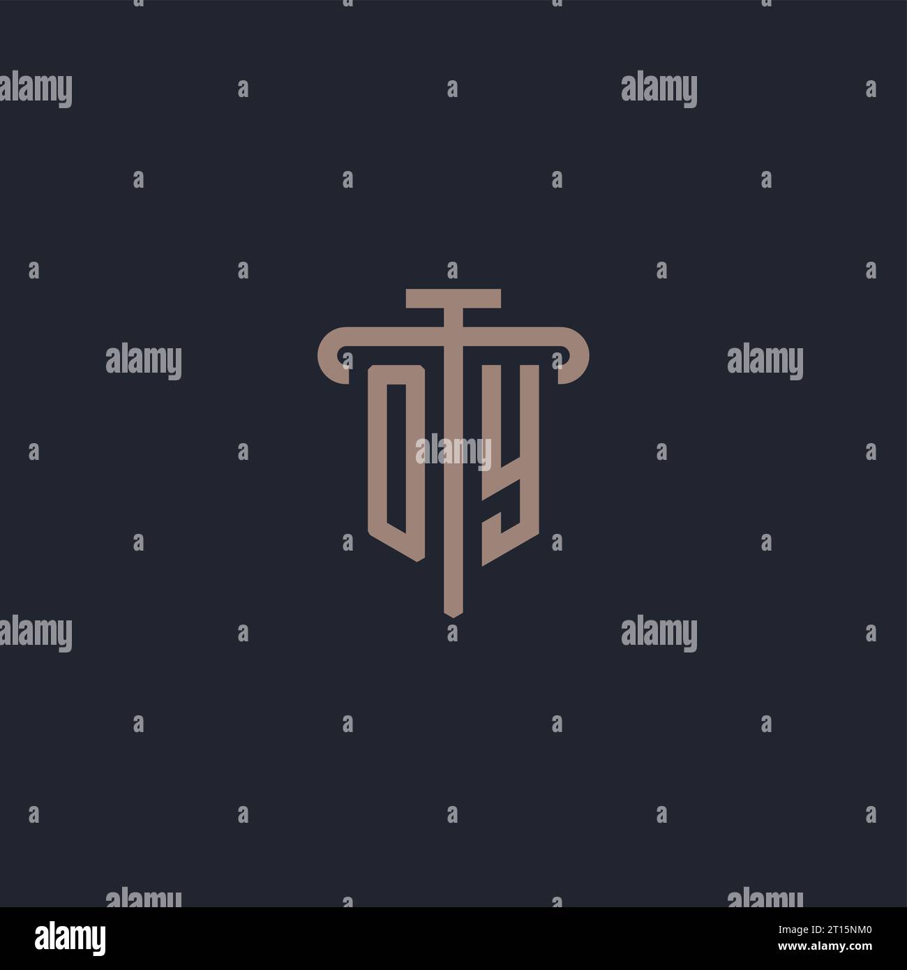 OY initial logo monogram with pillar icon design vector Stock Vector