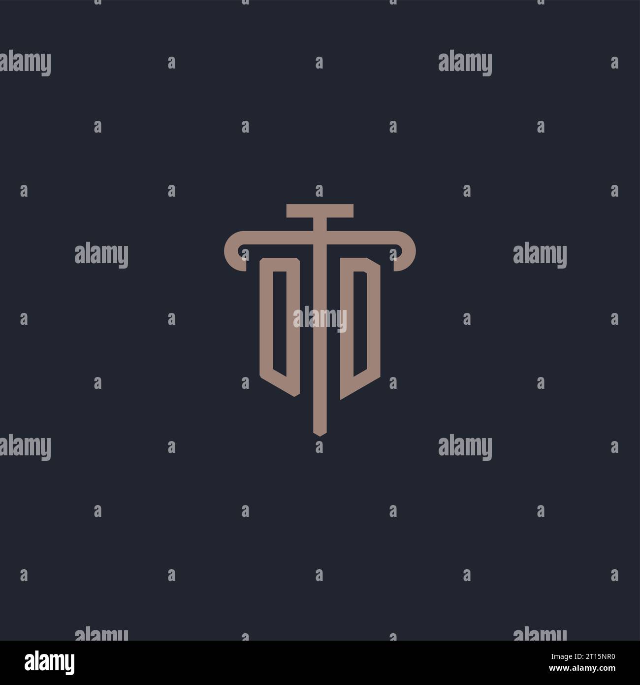OD initial logo monogram with pillar icon design vector Stock Vector