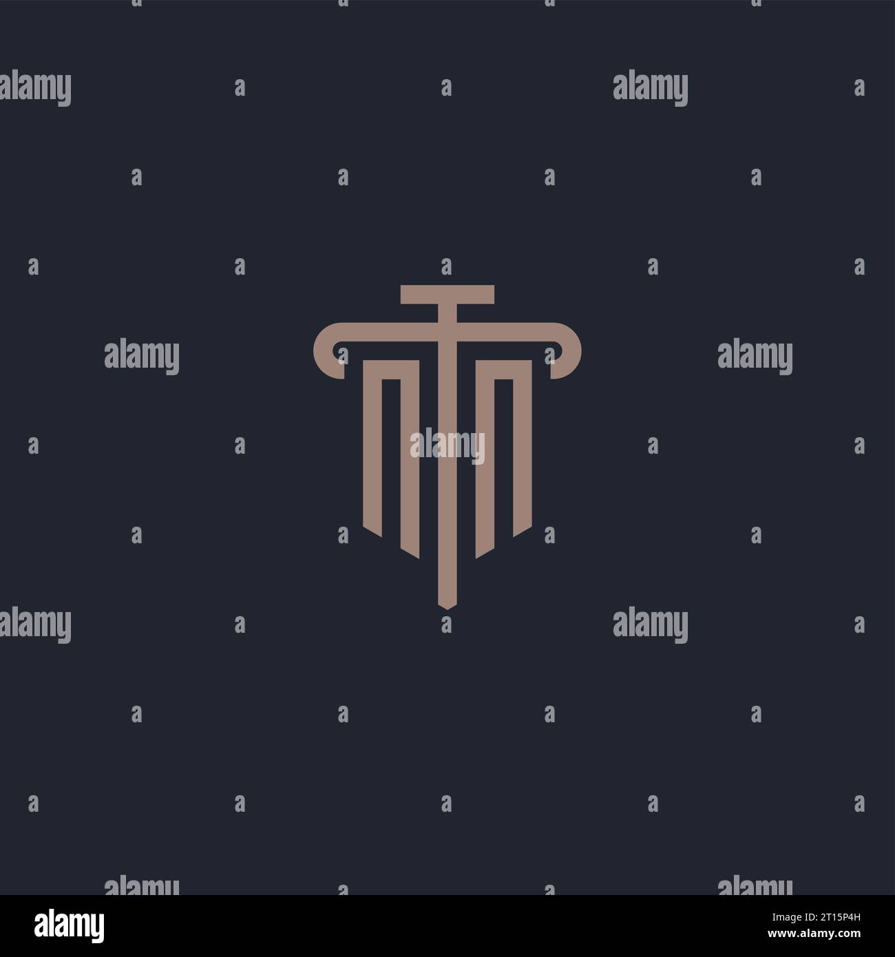 NN initial logo monogram with pillar icon design vector Stock Vector