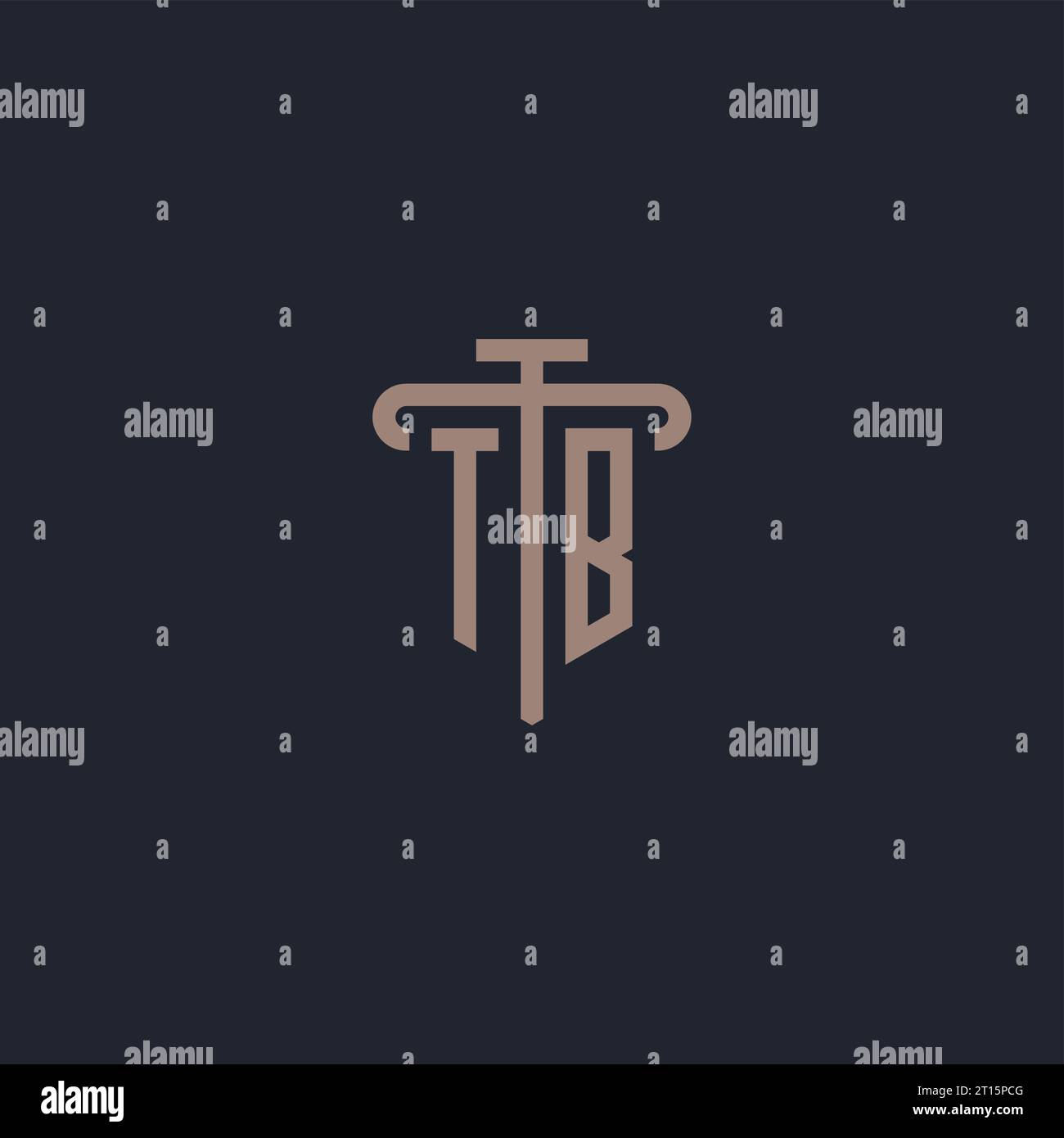 TB initial logo monogram with pillar icon design vector Stock Vector