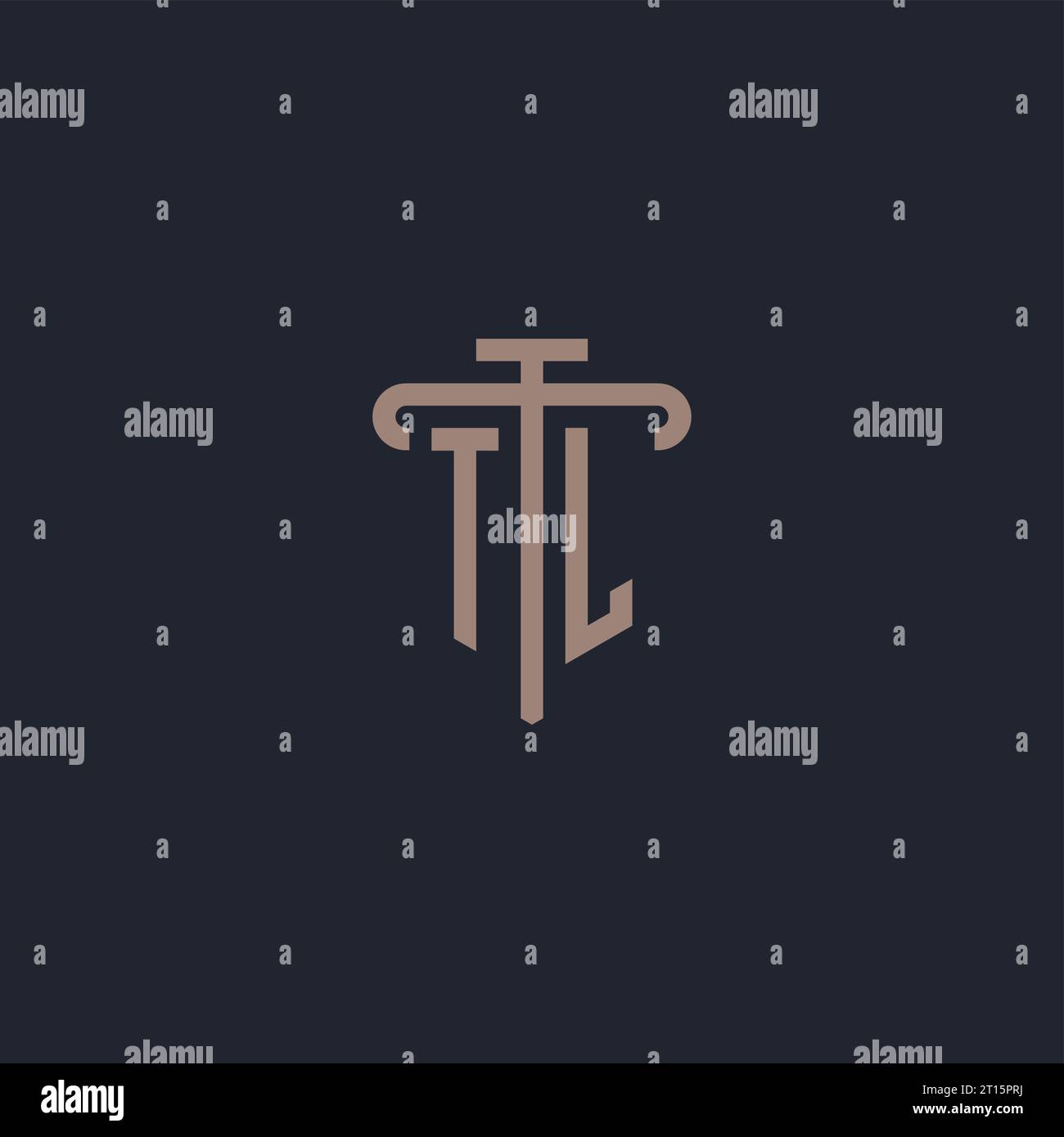 TL initial logo monogram with pillar icon design vector Stock Vector