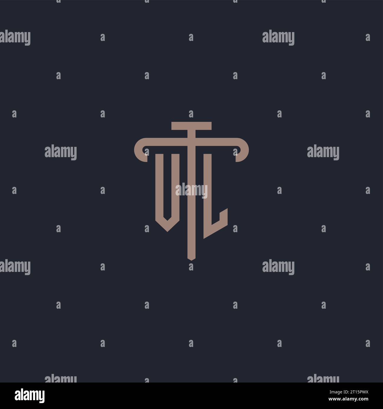 VL initial logo monogram with pillar icon design vector Stock Vector