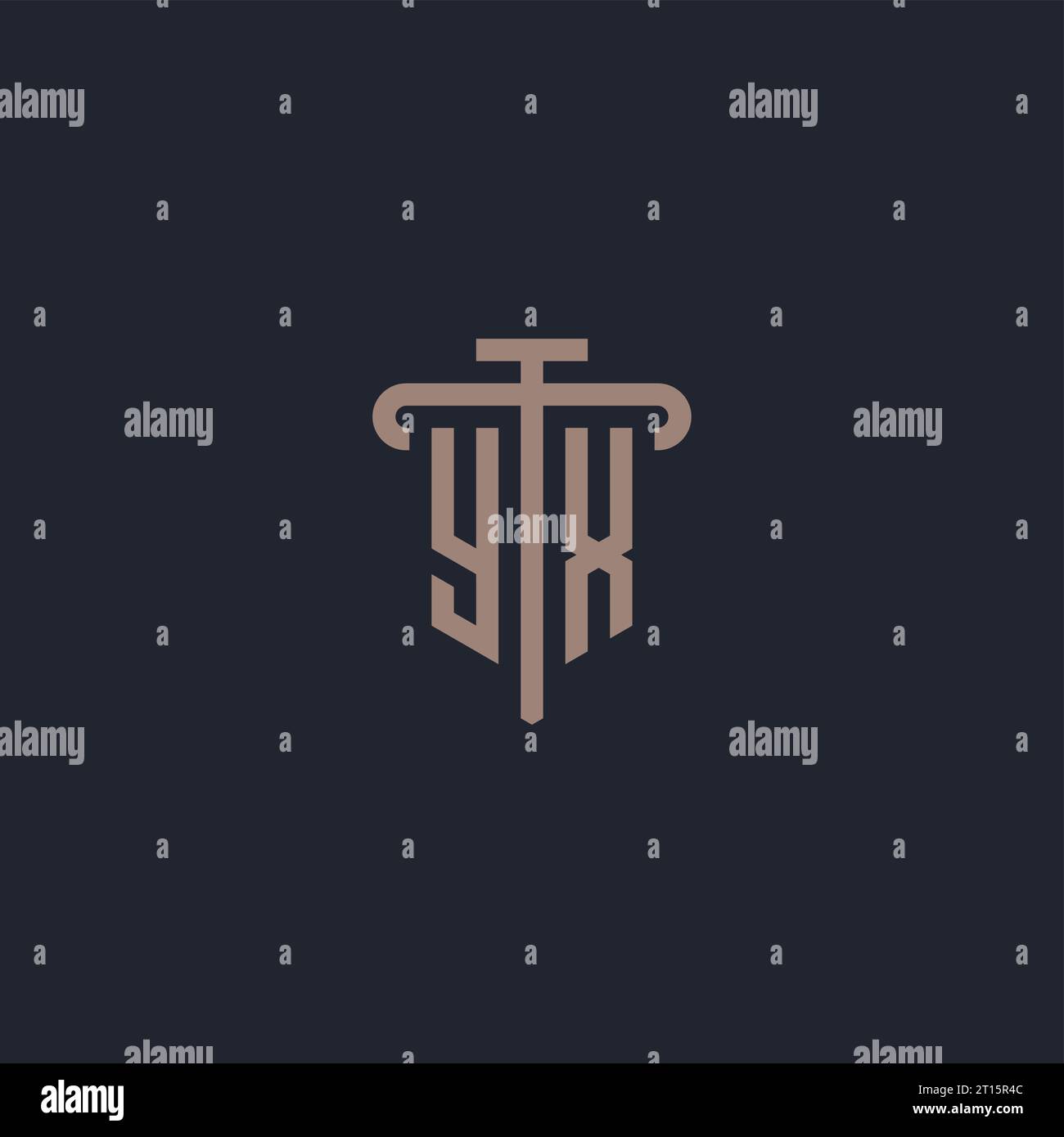 YX initial logo monogram with pillar icon design vector Stock Vector