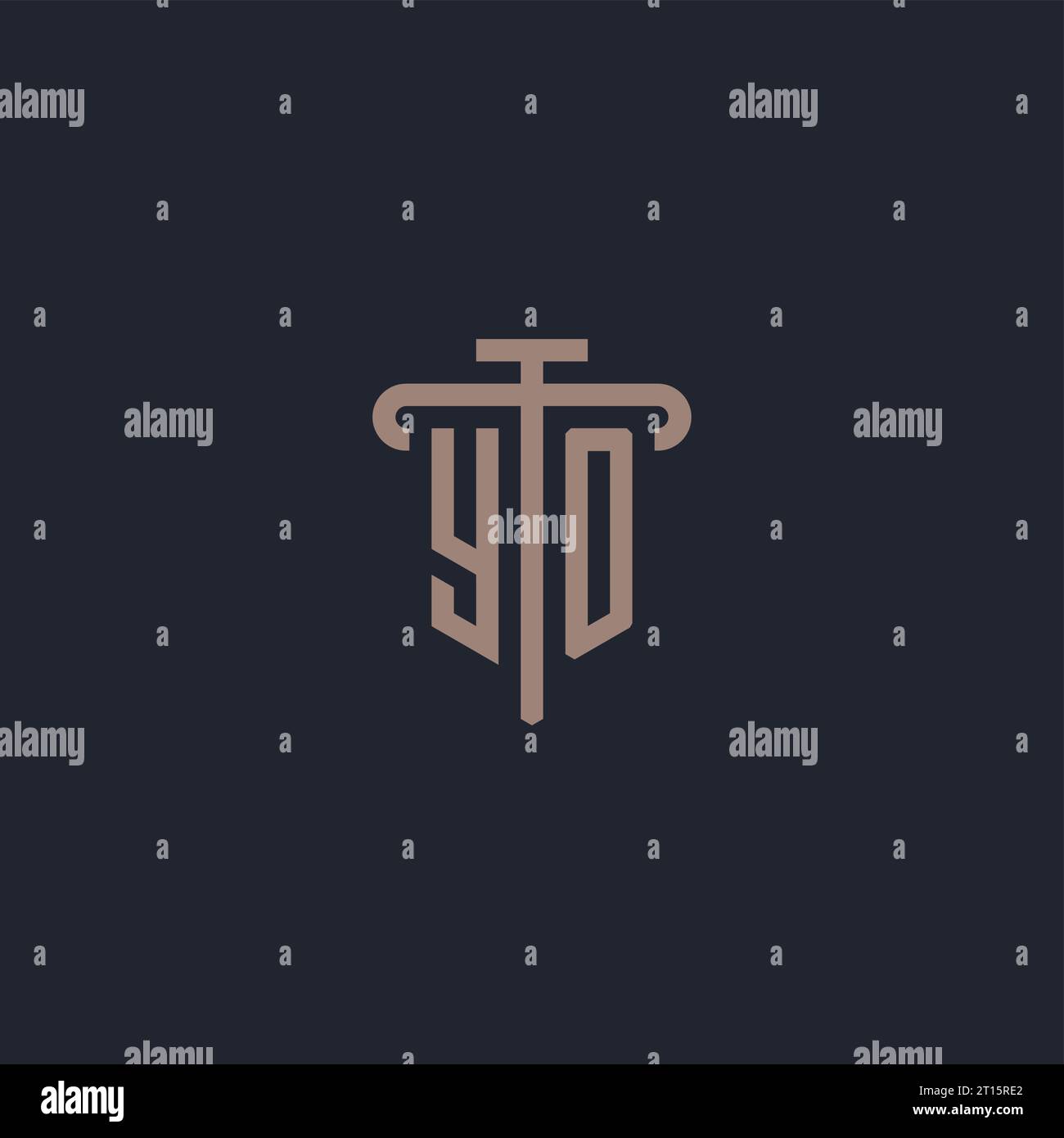 YO initial logo monogram with pillar icon design vector Stock Vector