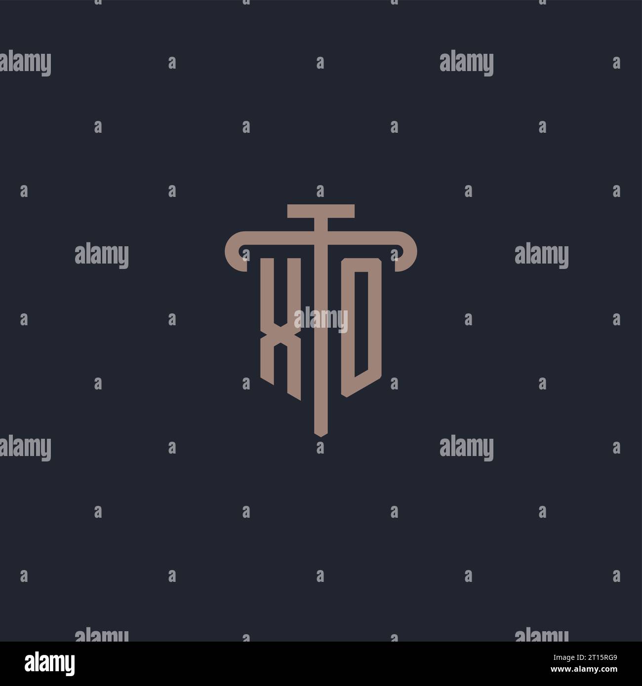 XO initial logo monogram with pillar icon design vector Stock Vector