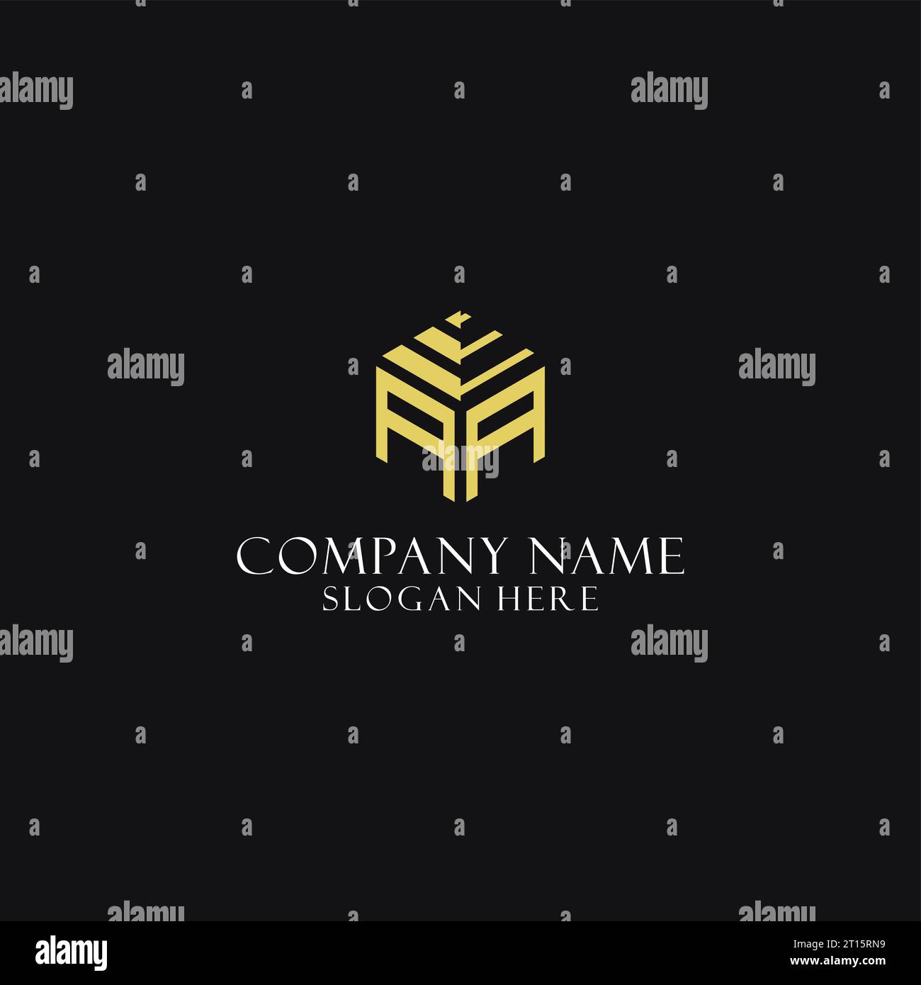 AA initial monogram with hexagon shape logo, creative geometric logo ...