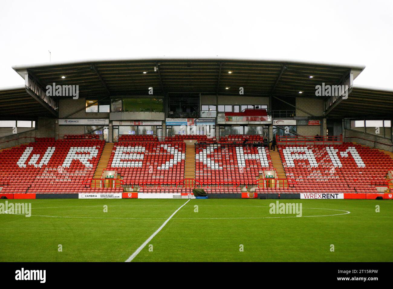 Wrexham, UK. 11th Oct, 2023. A General view inside the STōK Cae Ras stadium, formerly known as