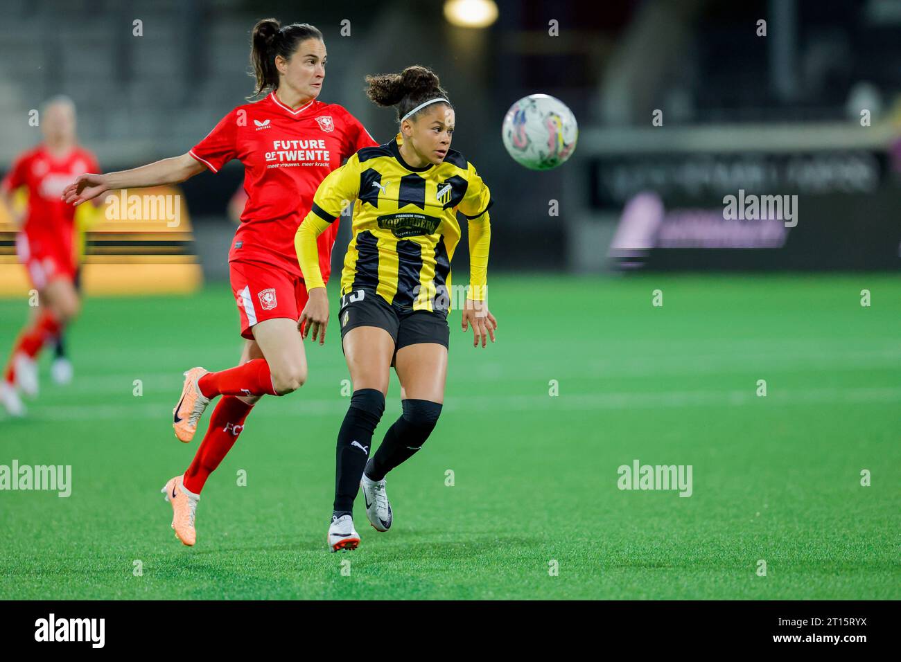 Marjolen Wafula Nekesa of Slavia (left) celebrates goal during the final  round of women Champions