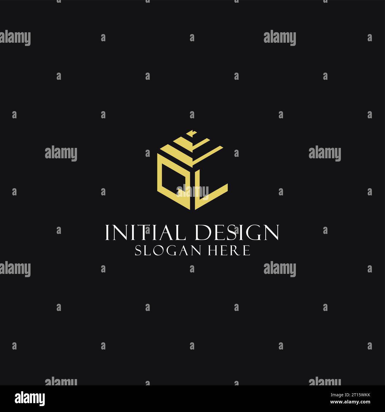 QL initial monogram with hexagon shape logo, creative geometric logo ...