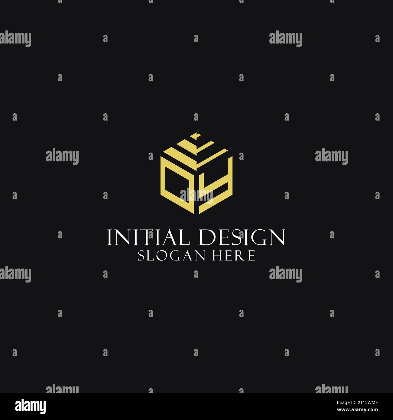 OY initial monogram with hexagon shape logo, creative geometric logo ...