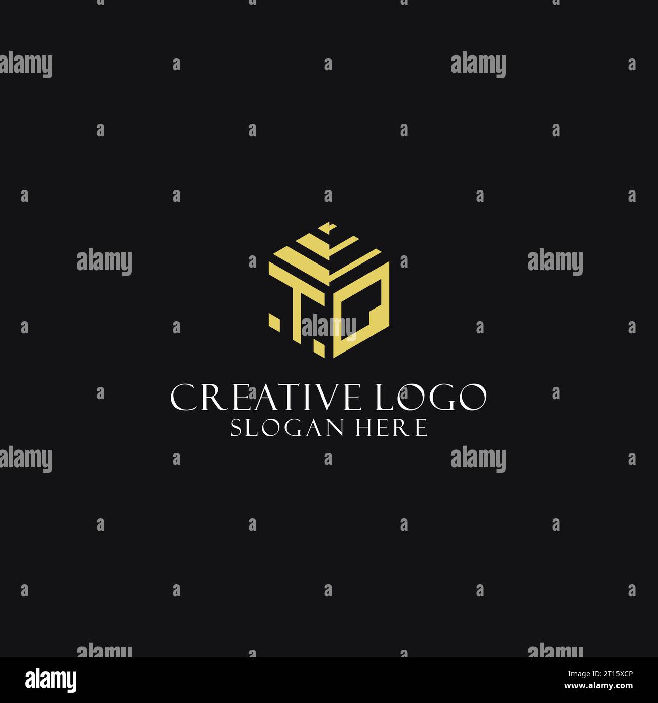 TQ initial monogram with hexagon shape logo, creative geometric logo ...