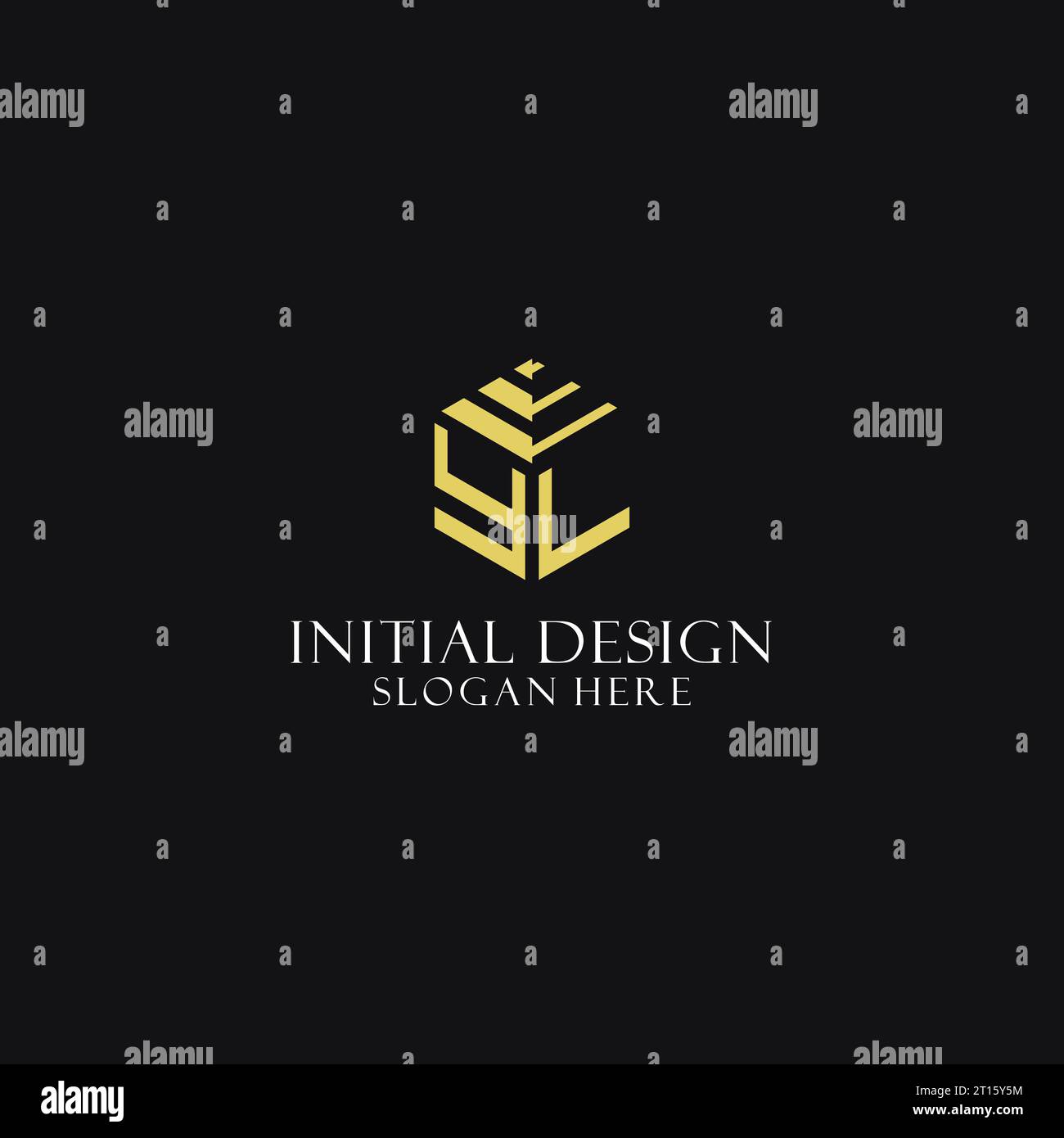 YL initial monogram with hexagon shape logo, creative geometric logo ...