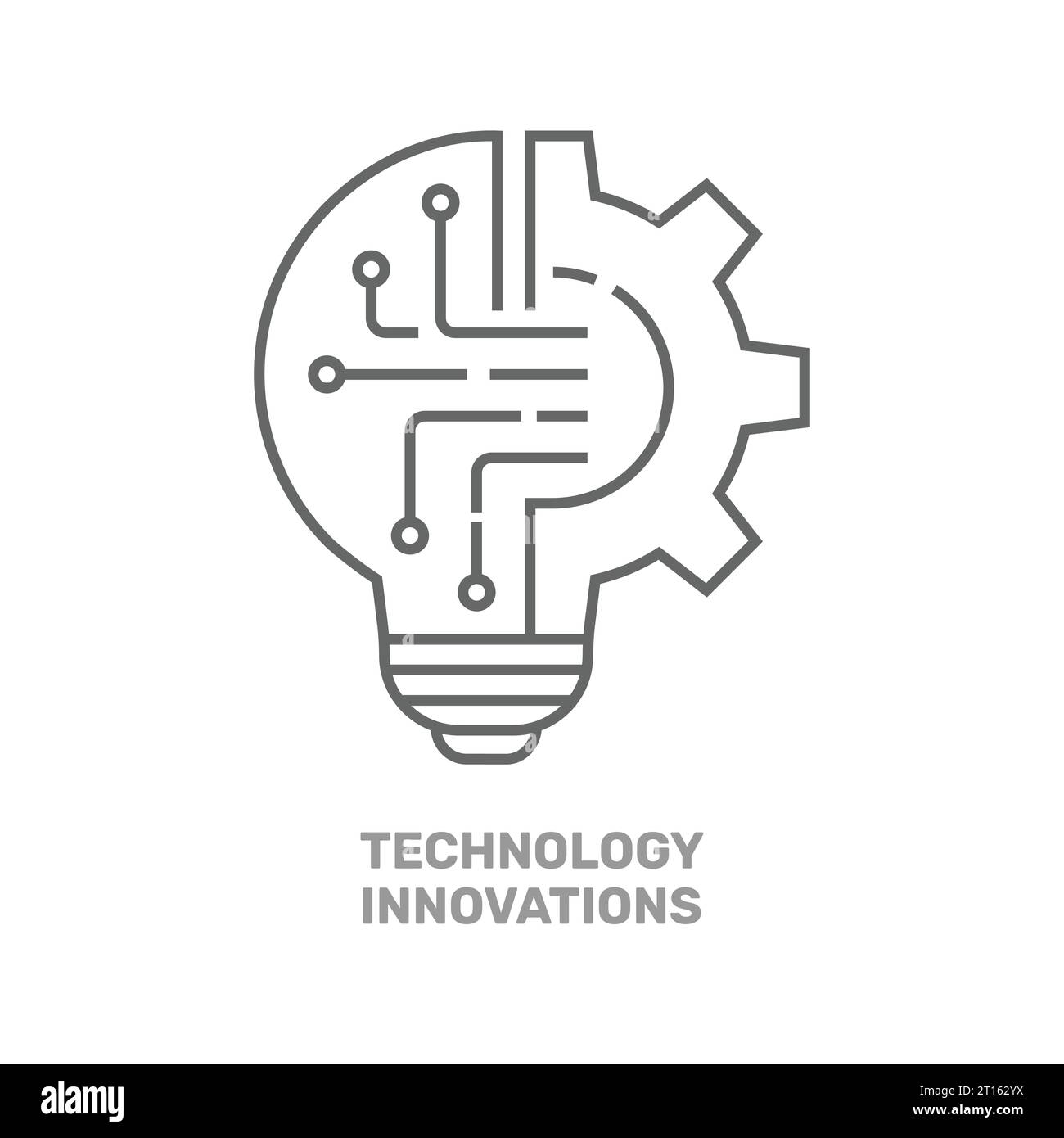 Innovation icon. Light bulb and cog inside, innovation symbol. Vector illustration. EPS 10 Stock Vector