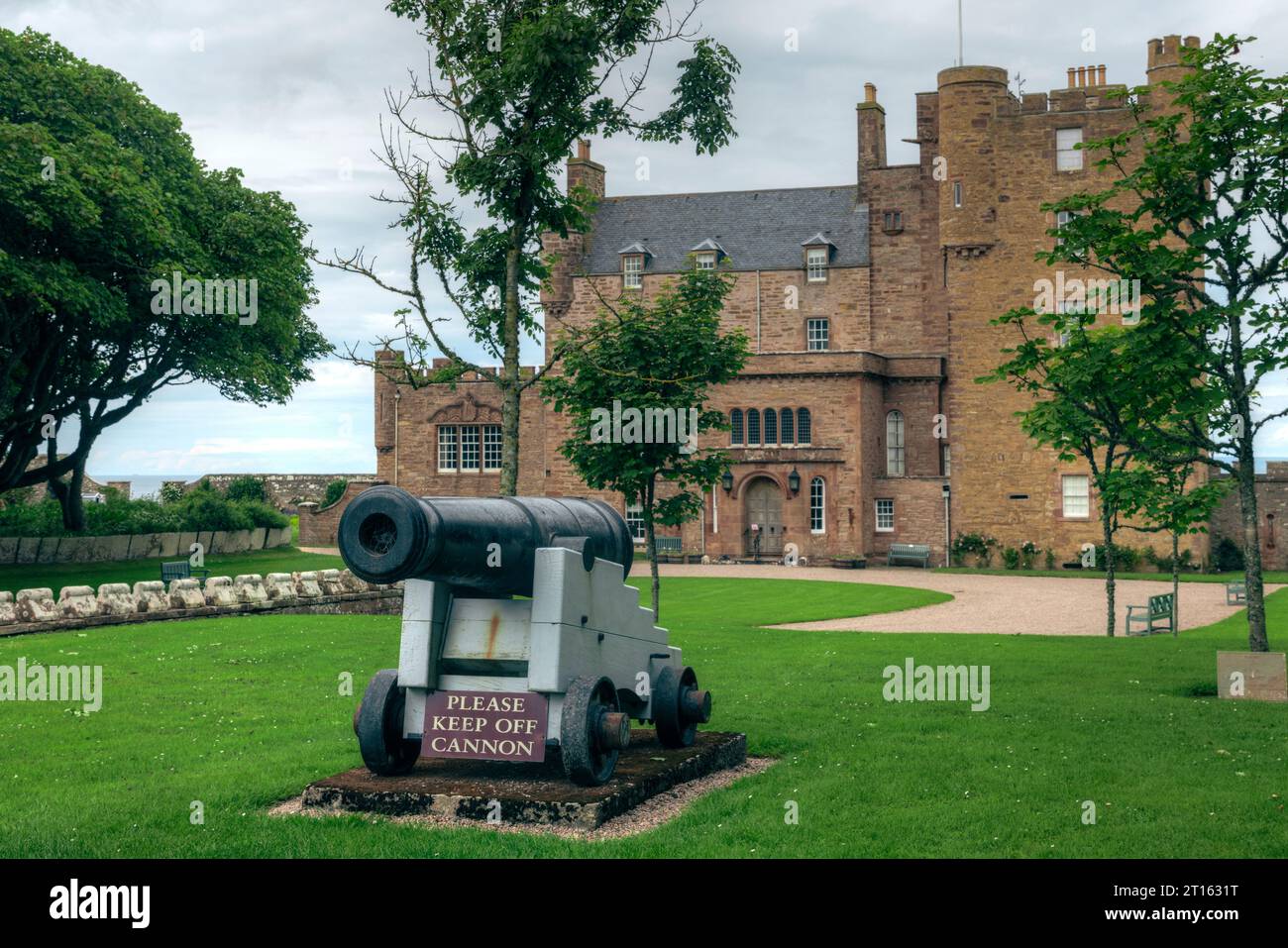 The royal castle of Mey which belonged to the late Queen Mother near Thurso, Caithness, Scotland. Stock Photo