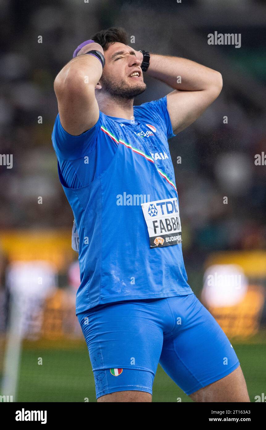 Leonardo Fabbri of Italy competing in the men’s shot put final at the