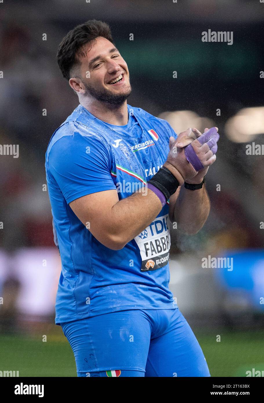 Leonardo Fabbri of Italy competing in the men’s shot put final at the
