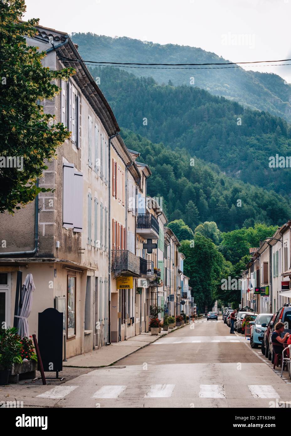 Street and Medieval House Facades in the Village of Chatillon en Diois ...
