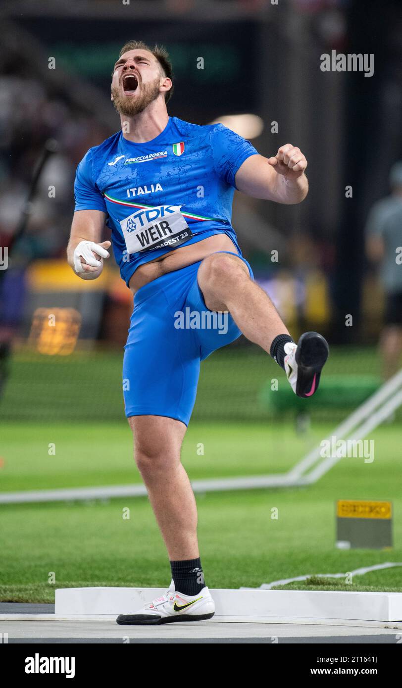 Zane Weir of Italy competing in the men’s shot put final at the World