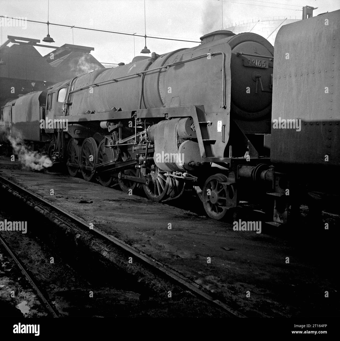 92163 and others at Birkenhead Loco 2nd February 1967. Stock Photo