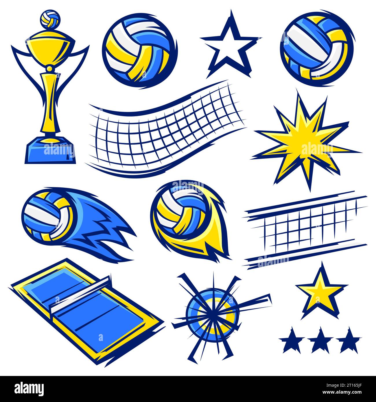 Set of volleyball symbols. Sport club illustration Stock Vector Image