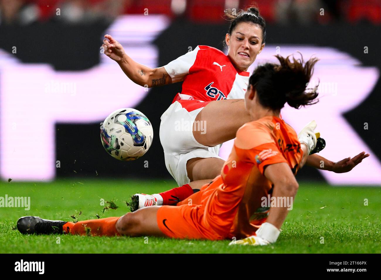 Marjolen Wafula Nekesa of Slavia scores during the final round of women  Champions League