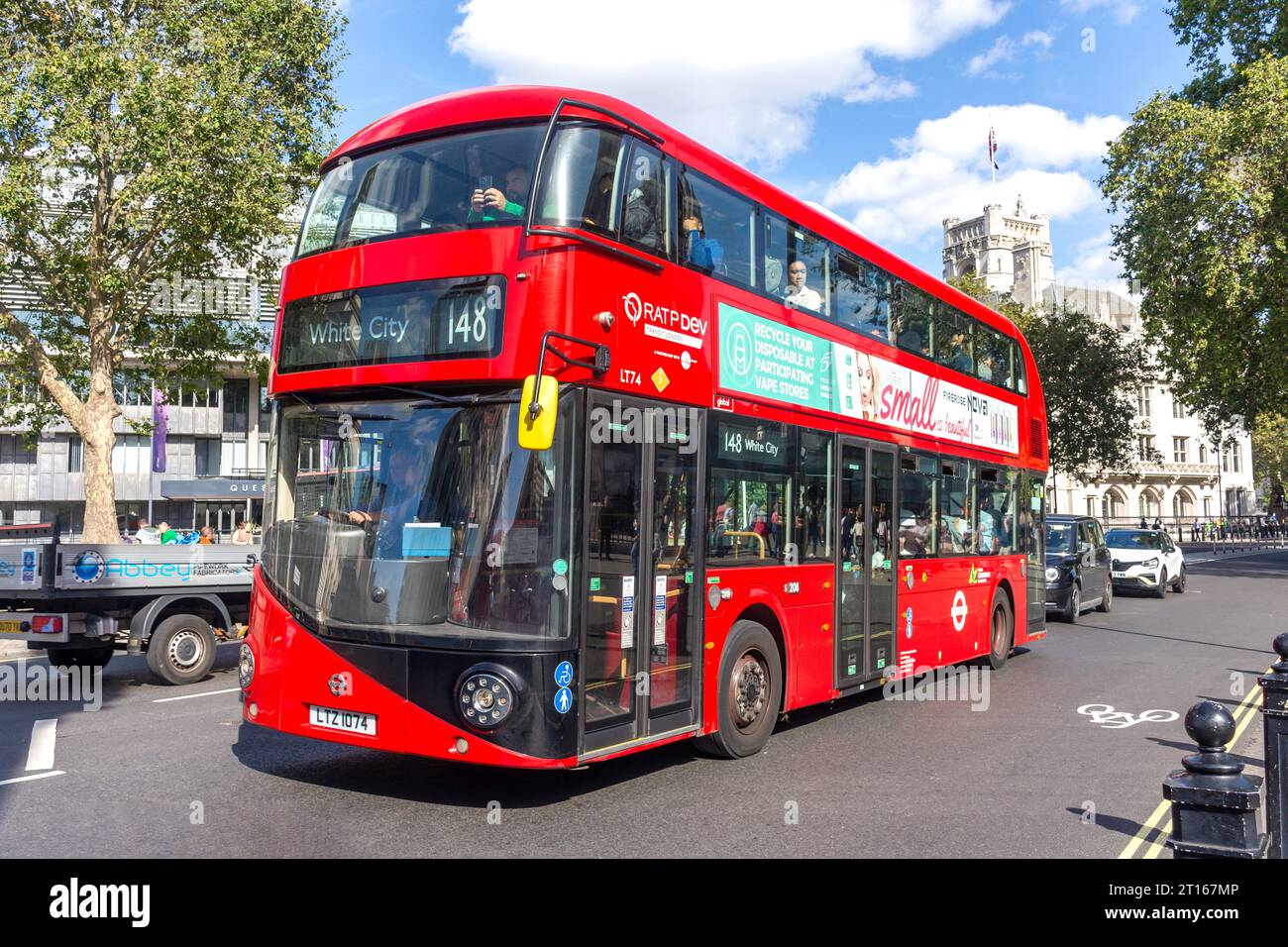 London double-decker bus, Broad Sanctuary, City of Westminster, Greater London, England, United Kingdom Stock Photo