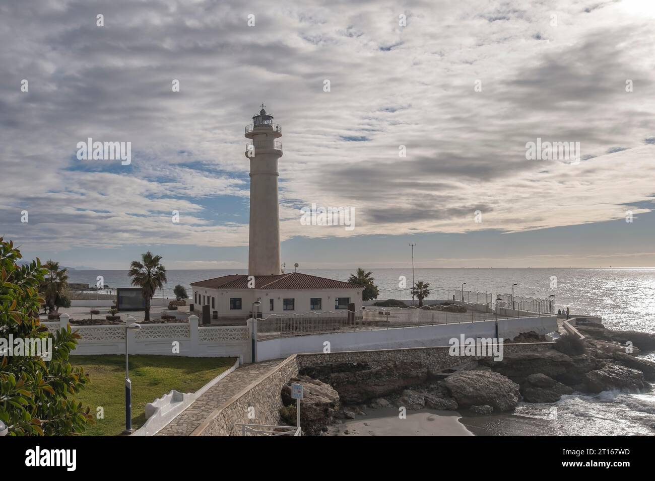 Faro de Torrox, Torrox Costa, Malaga Province, Costa de Sol, Andalucia, Spain Stock Photo