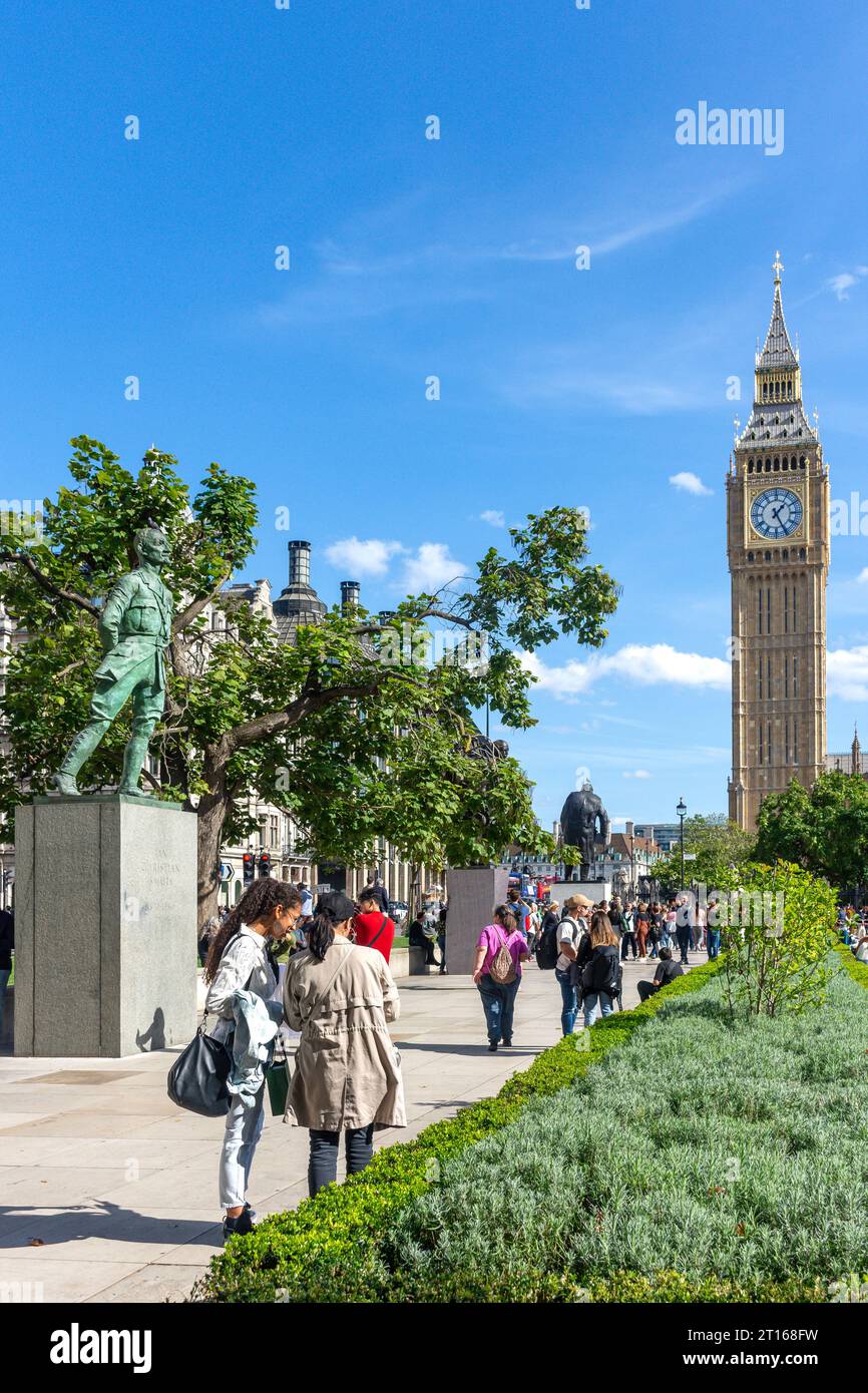 Big Ben and statues, Parliament Square, City of Westminster, Greater