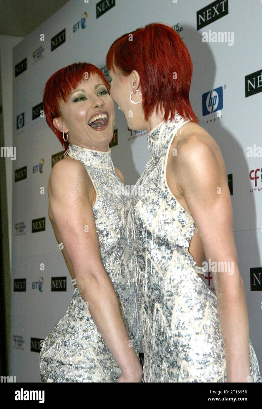 The Cheeky Girls arriving at Cystic Fibrosis breathing life Award Ceremony, Lancaster Hotel, London on 29 April 2004 Stock Photo
