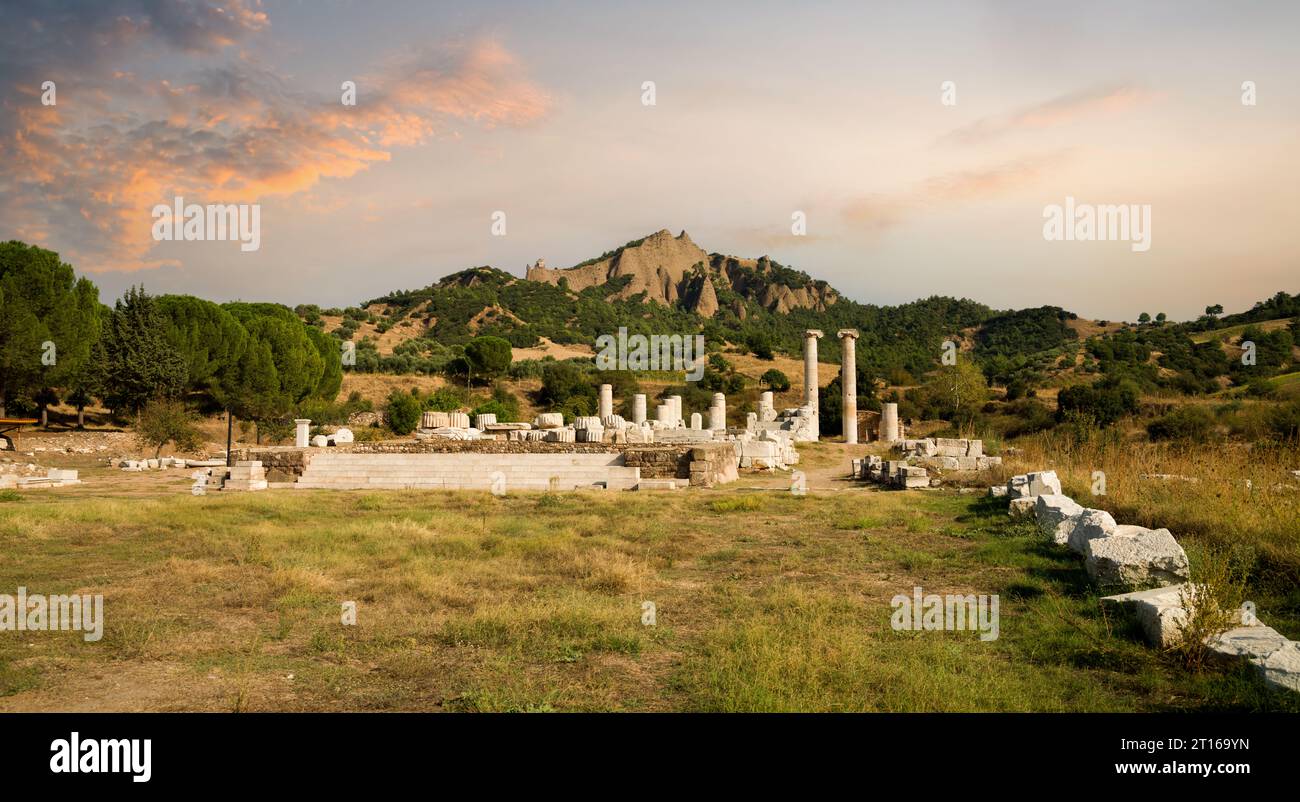 Sunset time in the ancient city of Sardes or Sardeis. The city of Sard