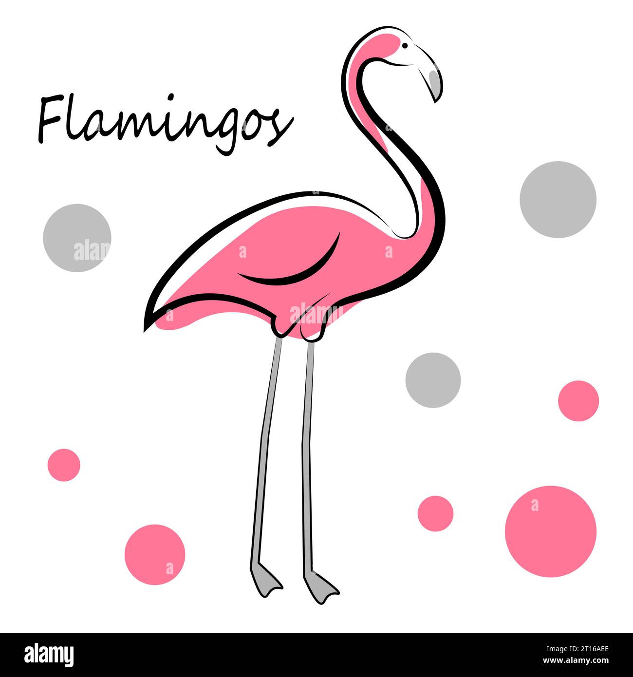 Pink flamingo on white background Stock Vector Image & Art - Alamy