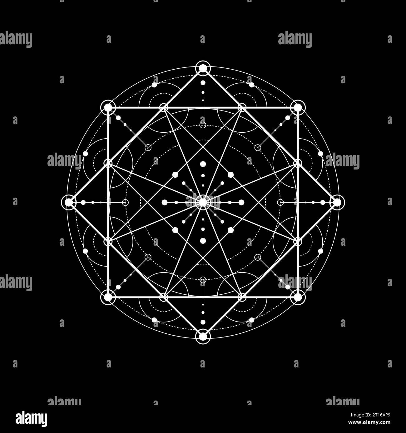 Occult Math Sacred geometry, alchemy spiritual symbol or tattoo. Myth and magic ...