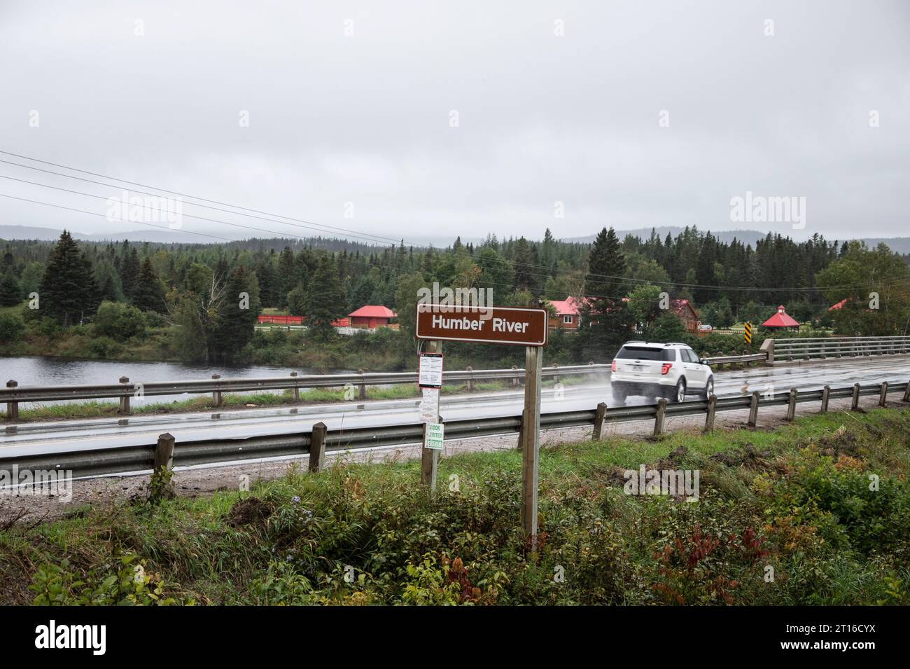 Humber River sign in Deer Lake, Newfoundland & Labrador, Canada Stock