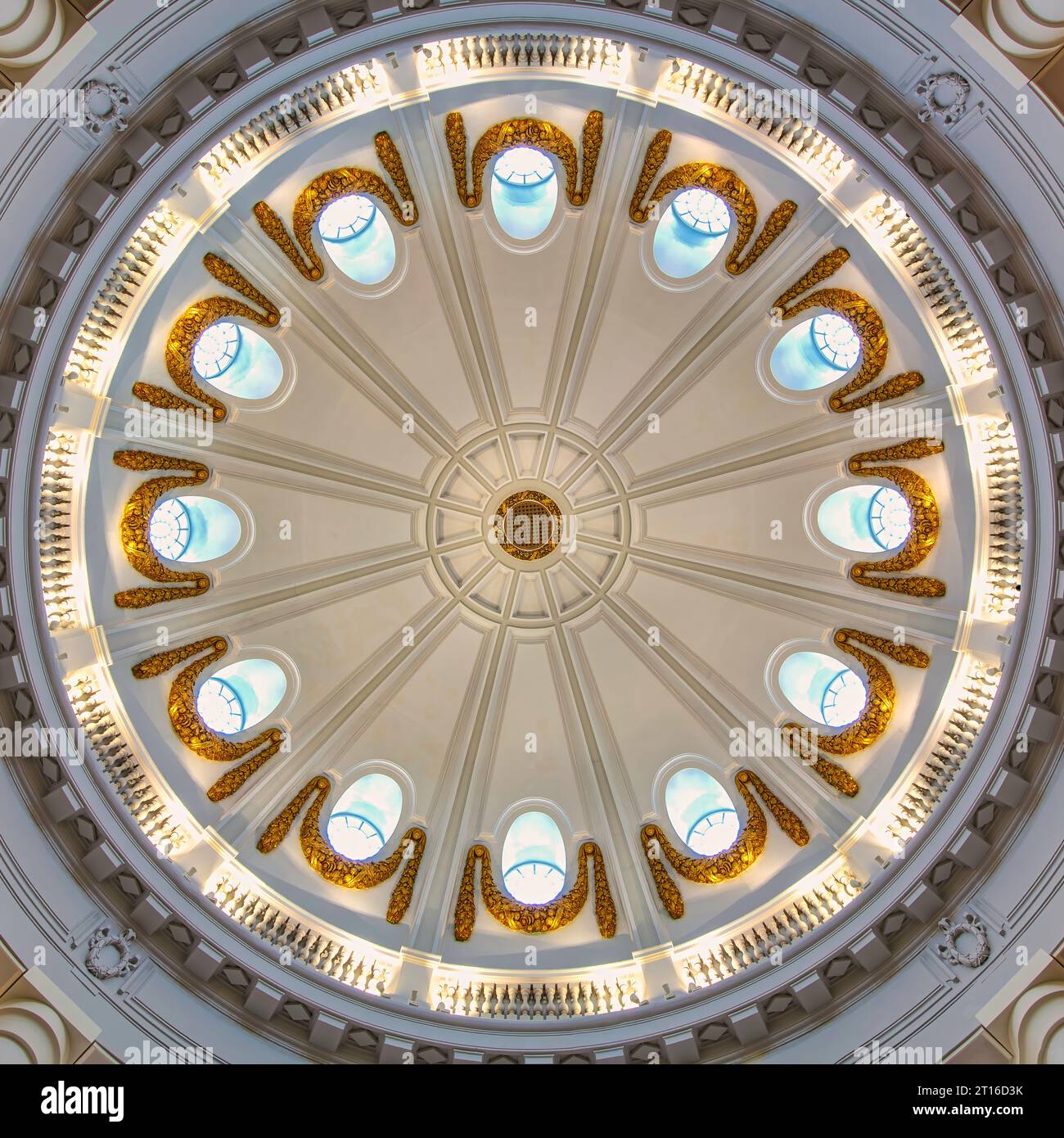 View upwards towards the dome inside the Spanish City, Whitley Bay ...