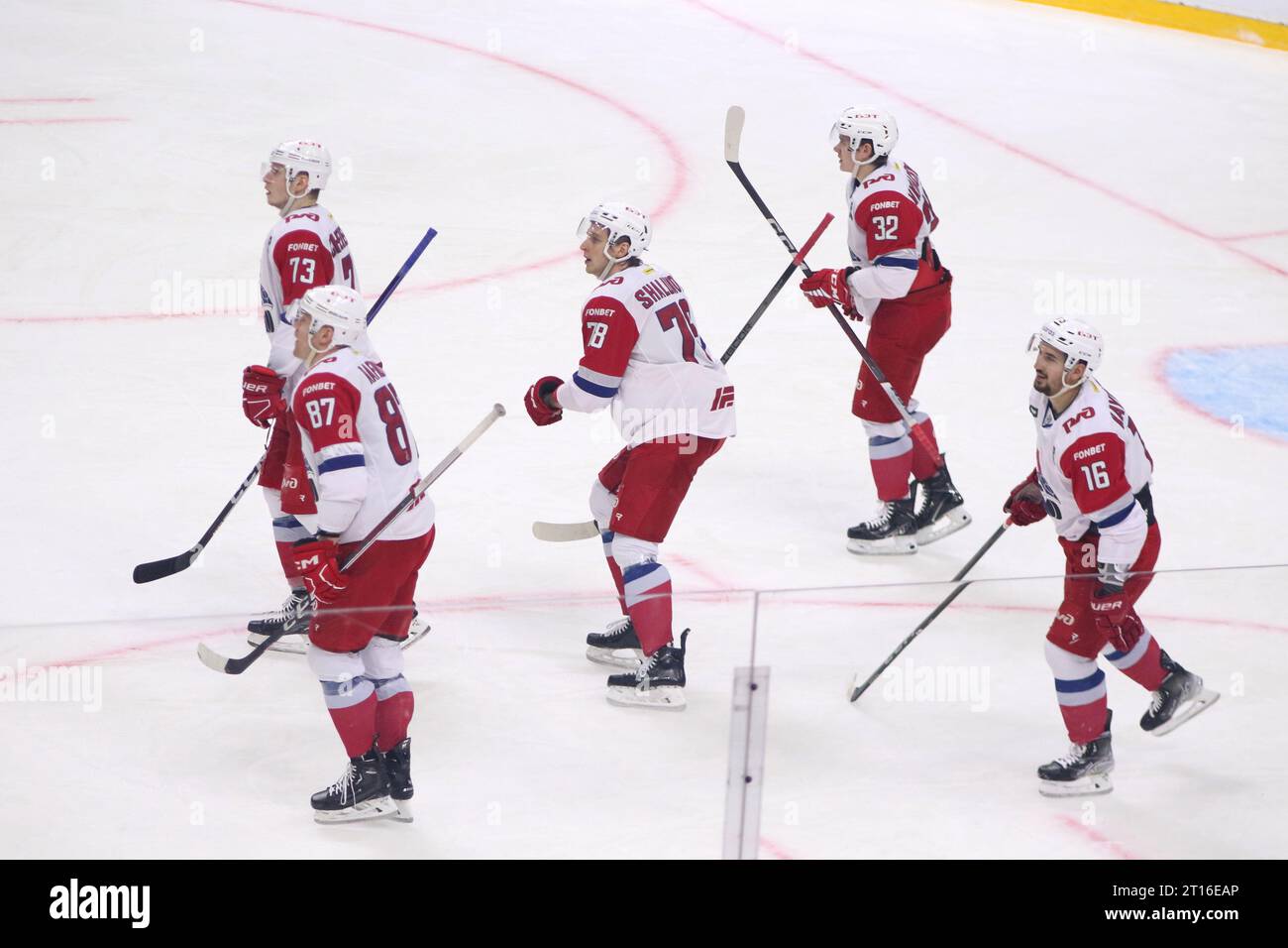 Lokomotiv Hockey Club players seen in action during the Kontinental